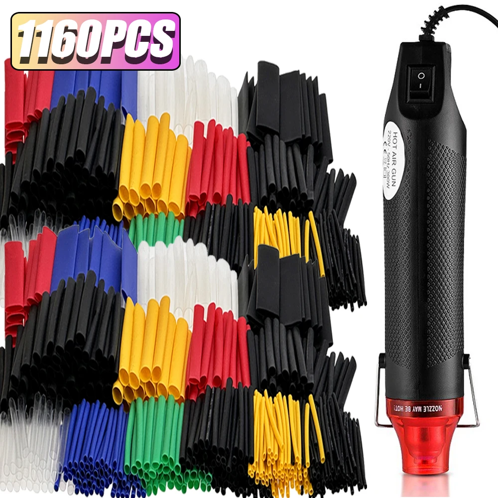 1160/580/164PCS Heat Shrink Tubing Kit Wire Shrinking Wrap Connect Cable Cover Protection Electrical Insulation, Repairs