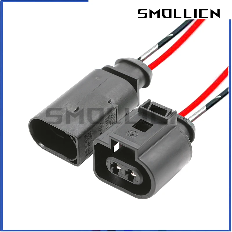 1 Set 2 Pin 1.5 Car Waterproof Wiring Harness Socket Electrical Horn Plug 1J0973802 1J0973702 8D0973822 For VW Audi
