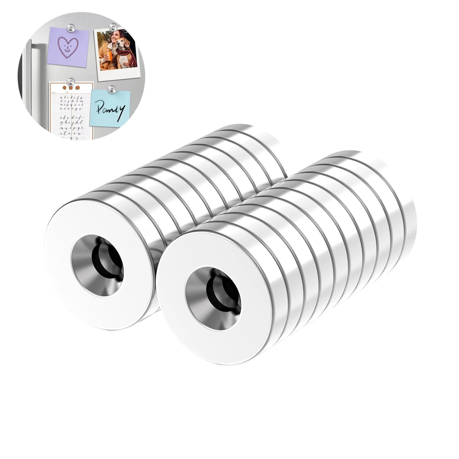 Super Strong Neodymium Magnets with Hole Dia10mm With M4 Countersunk Ring Hole NdFeB Round N38 Magnet Strong for Fridge DIY
