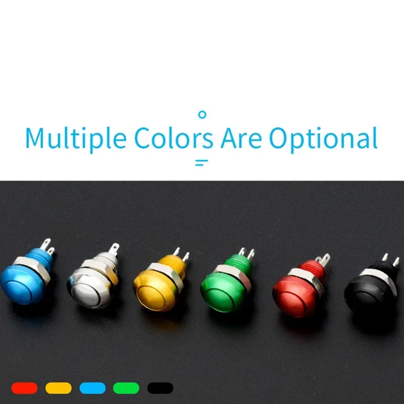 1pc 8mm Momentary Metal Horn Doorbell Bell Push Button Switch Waterproof Car Auto Engine PC Power Start Starter