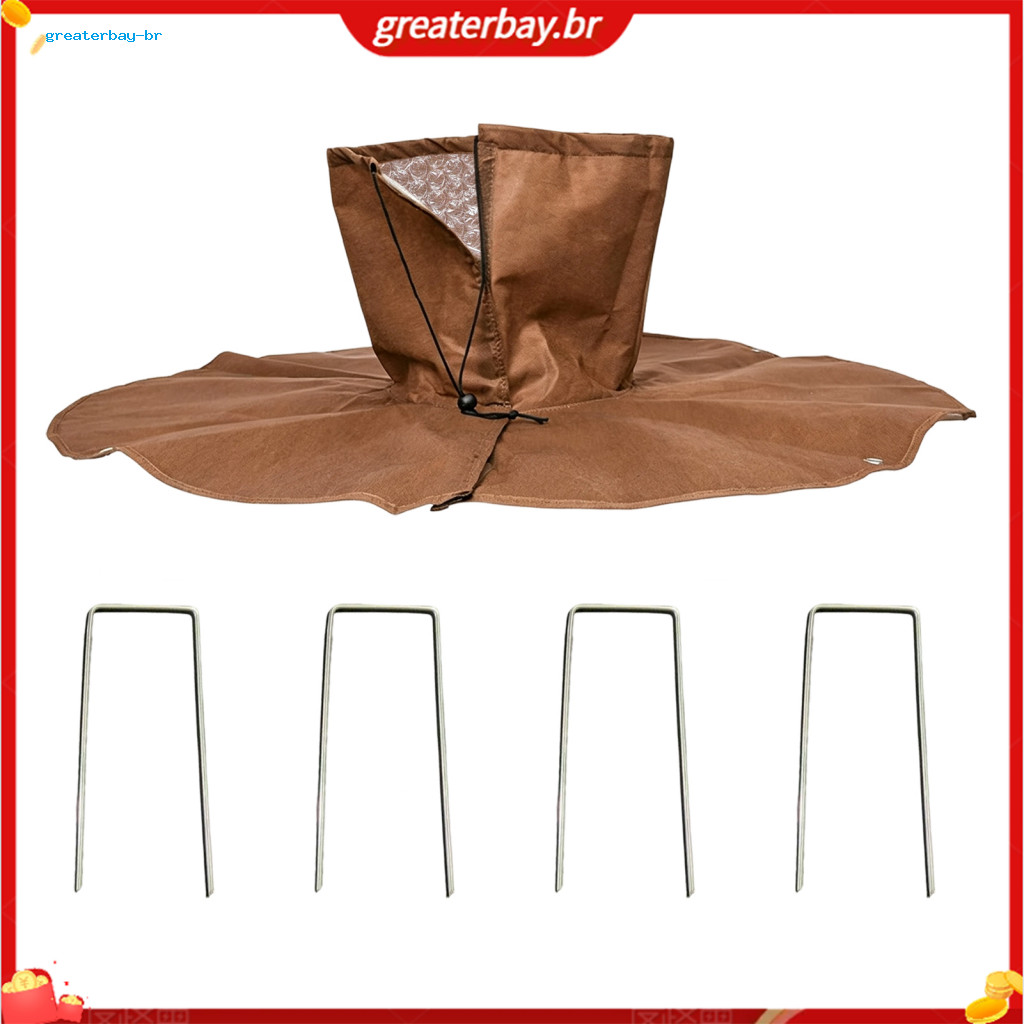 Winter Tree Protection Wrap with Drawstring Ground Stakes – Frost Cover for Outdoor Trees and Saplings Insulation Agai