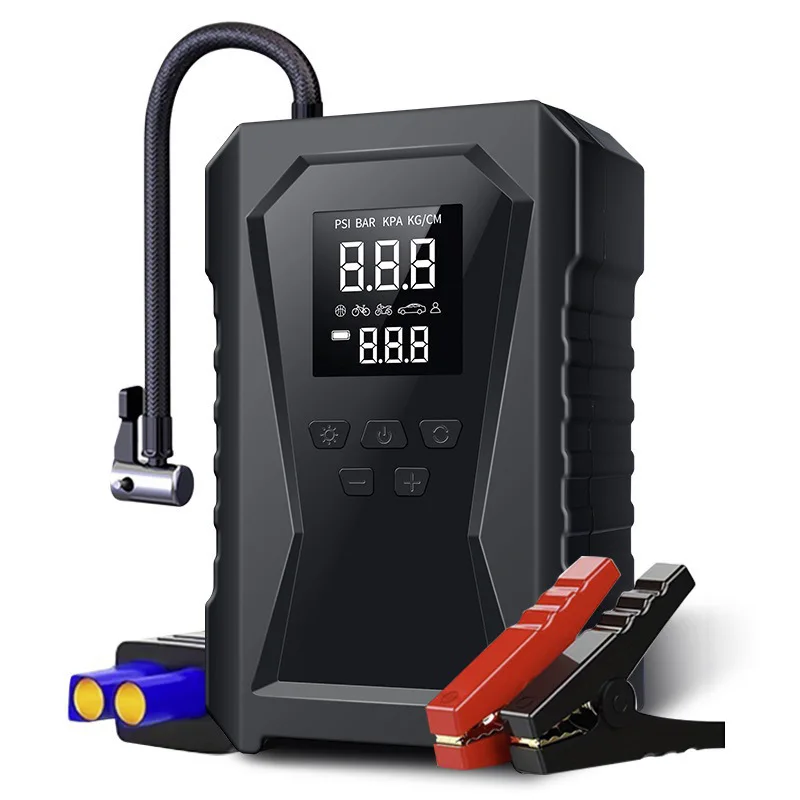 12V Cordless Jump Starter Air Compressor Smart Digital Power Bank Car Battery Start Booster Truck Battery Pack