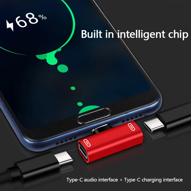 3 In 1 USB C To Type-C Adapter USB Type C Charging Cable Charger Earphone Converter For Xiao Mi 8 Mi 6 Headphone Adapter