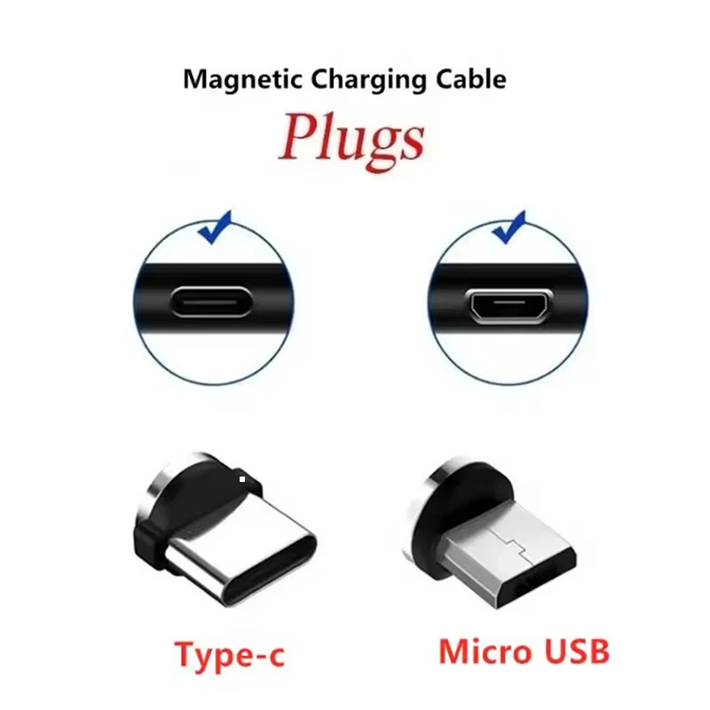 5A Fast Charging Magnetic Cable Plug Tips Type C Micro USB C Plugs Phone Magnet Charger Plug for IPhone 13 12 Xiaomi