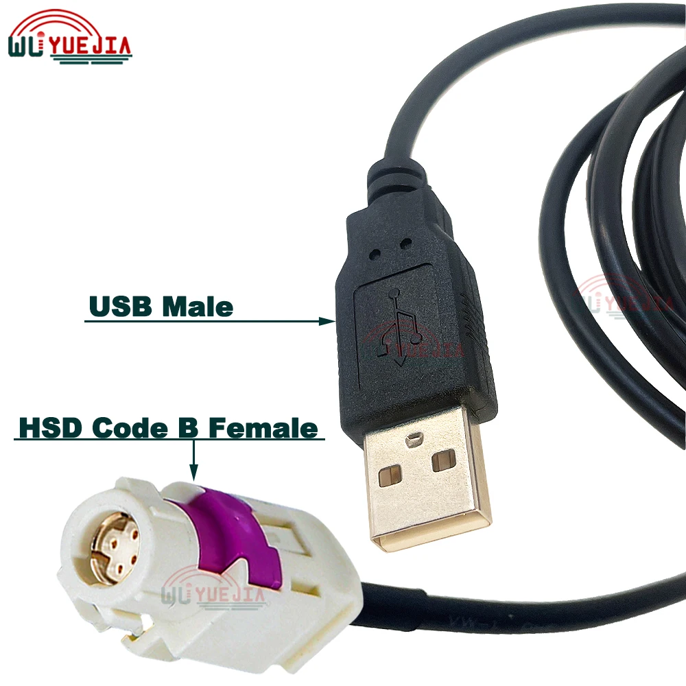 USB Male Plug to White HSD Female 4Pin Code B Connector LVDS Cable Car Head Unit Control Screen RCC NAC Cable Fast Shipping