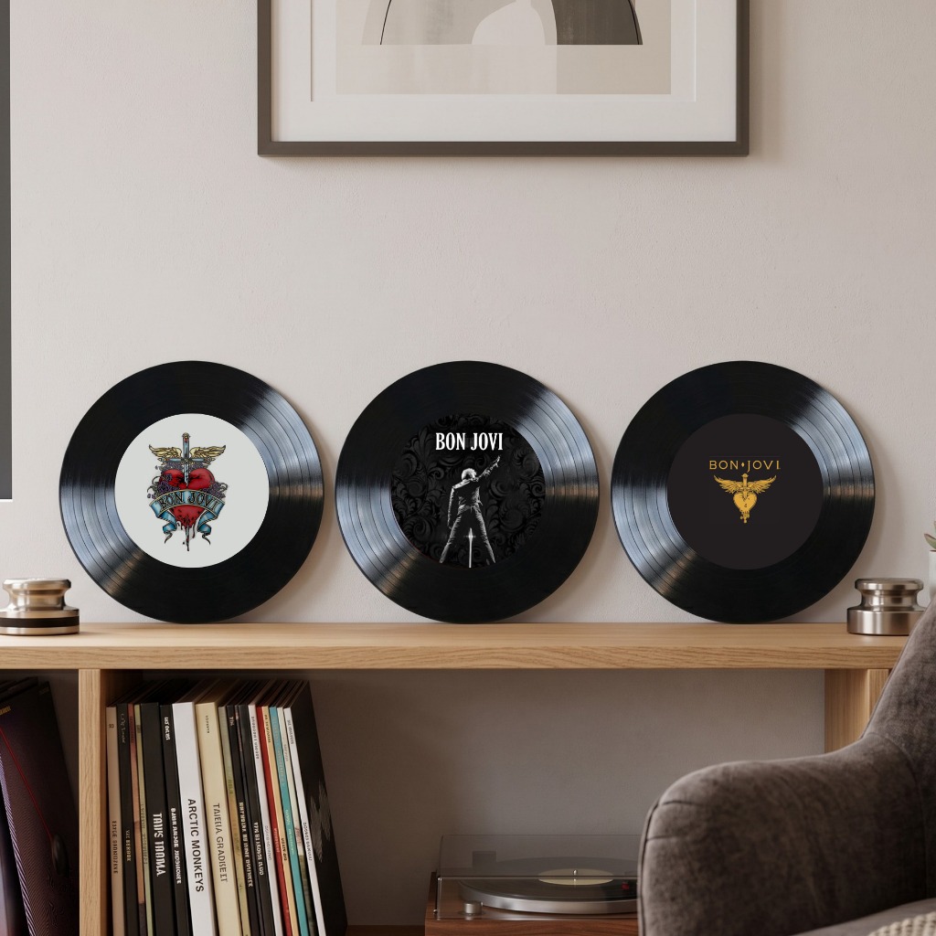 Quadro Decorativo Disco Vinil Led Zeppelin 30x30 Personalizado Decoração Rock Clássico Parede Música