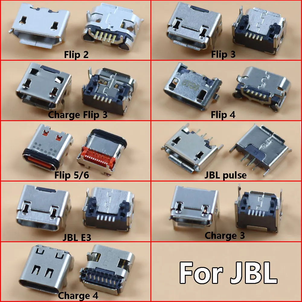 5PCS For JBL E3 Charge Flip 3 Flip 6 5 4 3 Flip4 Flip3 Pulse 2 Bluetooth Speaker USB Charging Port Dock Plug Charger Connector