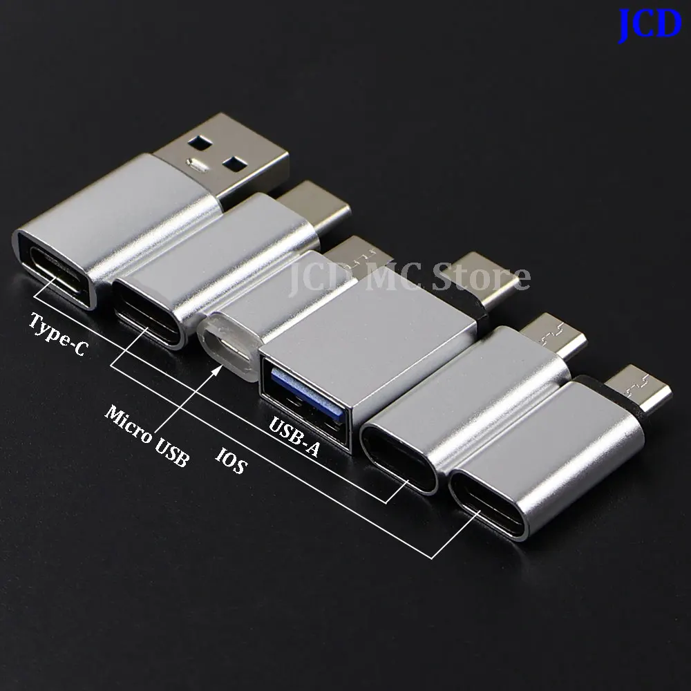 1/3/5PCS Silver Micro USB to Type C Phone Converter Adapter For Smart Phone IOS to Type C/Micro USB Adapter For Samsung Xiaomi