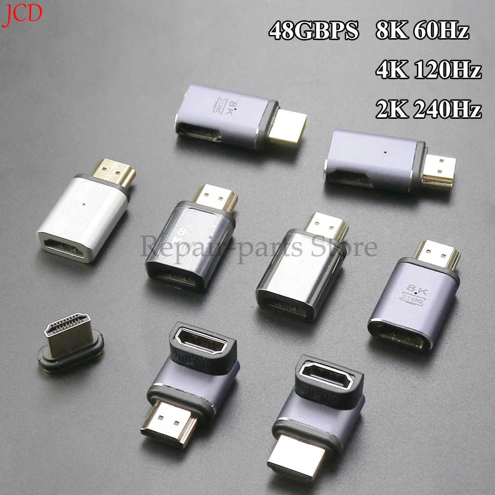 Elbow HDMI-Compatible 2.1 Male to Female Magnetic Adapter for TV Box PS5 USB HUB High Speed 8K/60Hz 4K/120Hz 48Gbps eARC Cable