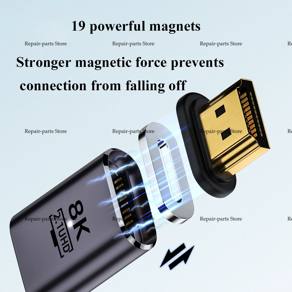 Elbow HDMI-Compatible 2.1 Male to Female Magnetic Adapter for TV Box PS5 USB HUB High Speed 8K/60Hz 4K/120Hz 48Gbps EARC Cable