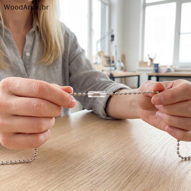 WoodAron Bead Chain AntiLost Photo Card Holder Capa Durável Para Proteger Cartões De Identificação No Trabalho E Na Esco
