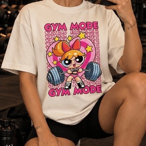 Camiseta Feminina Gym Mode Estampada Fitness Academia Manga Curta