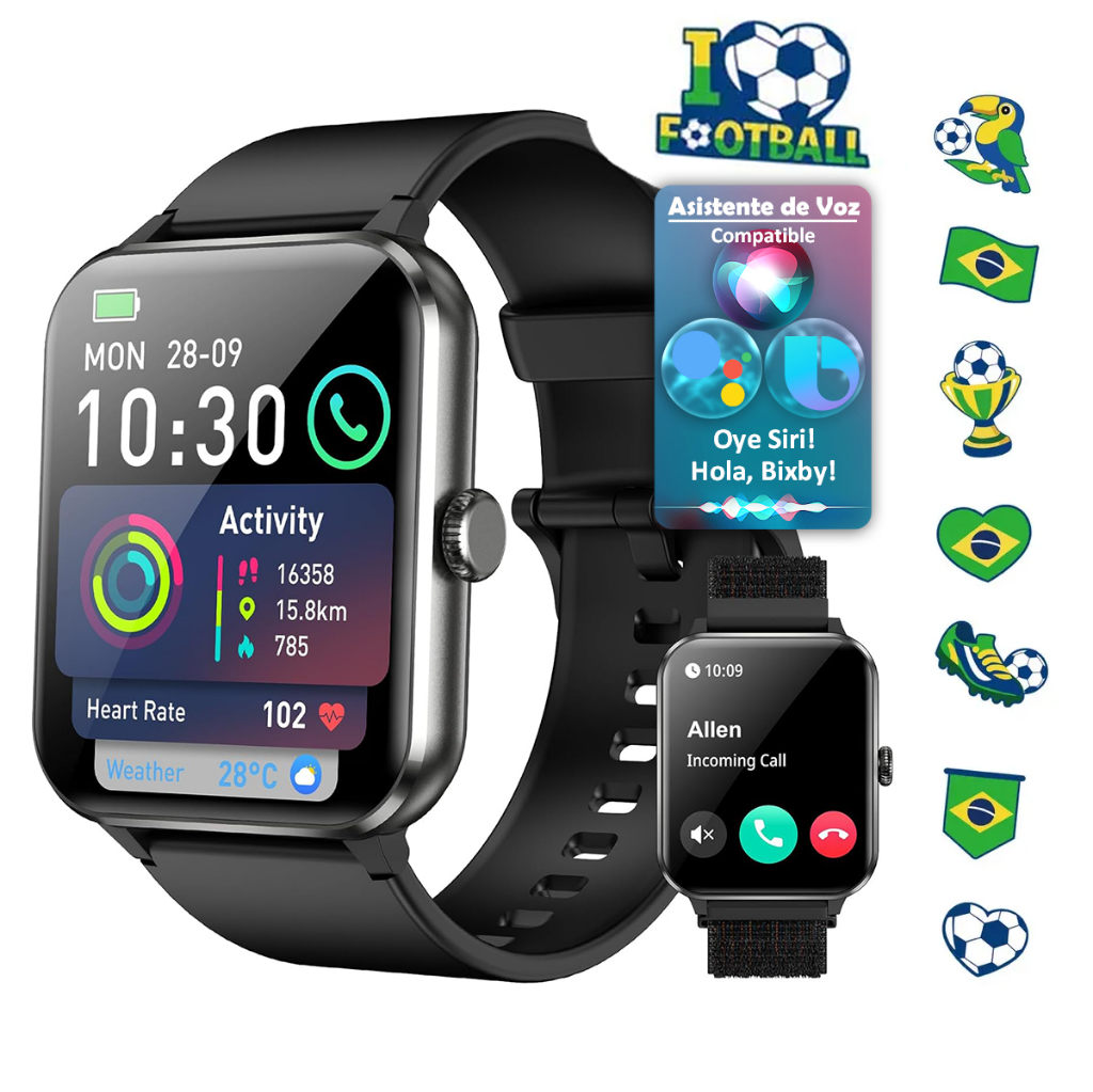 GPS Smartwatch with Built-in AI App, 100 Sports Modes, 3 ATM Water Resistance and AMOLED Screen