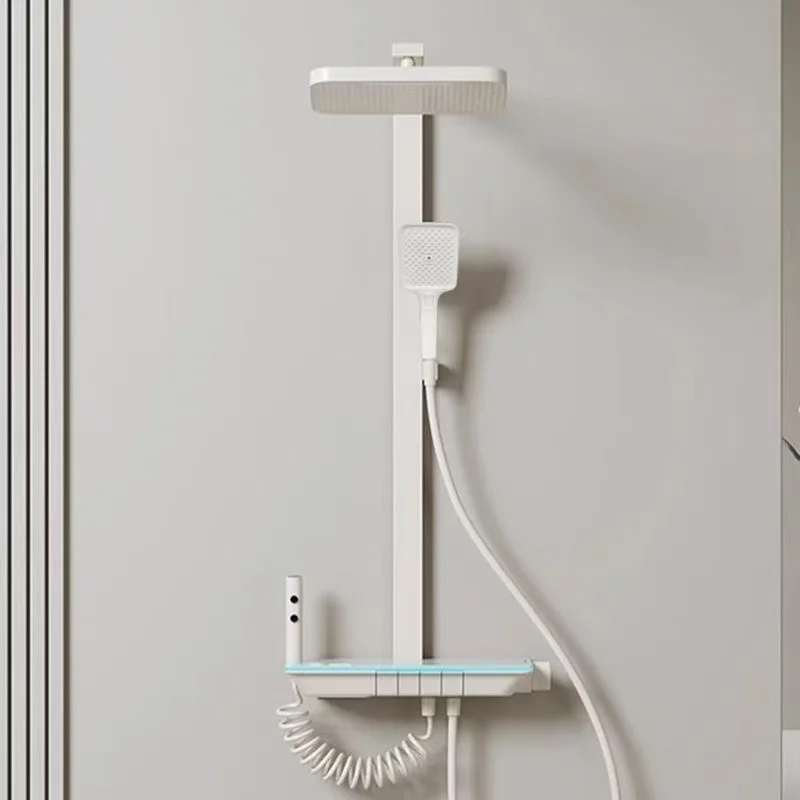 Intelligent Constant Temperature Digital Shower Head Set 40CM Large Storage Platform All Copper Body LED Ambient Light