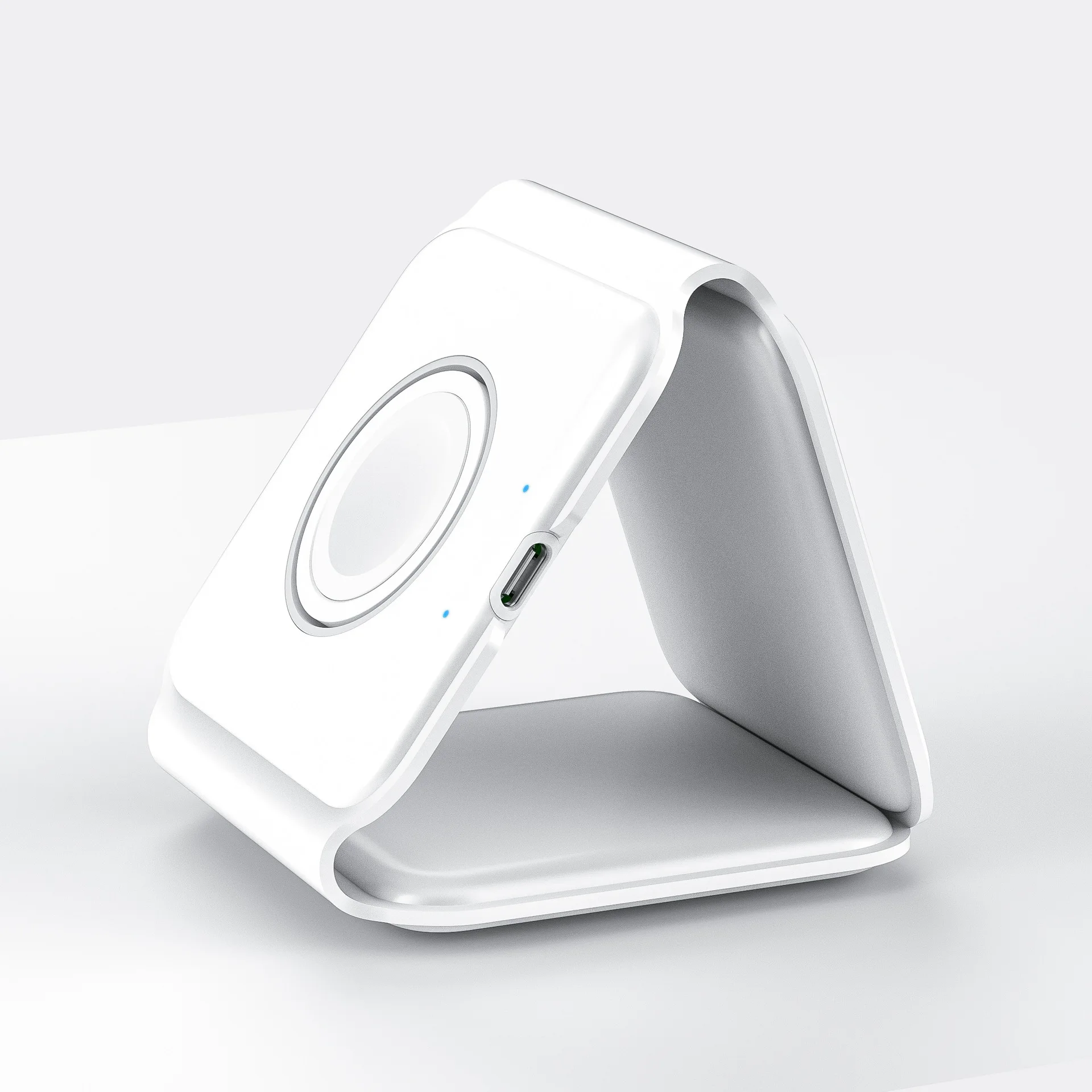 15W Fast Charging 3-in-1 Wireless Charger PC 10W Light Magnetic Holder for iPhone Watch Earphone