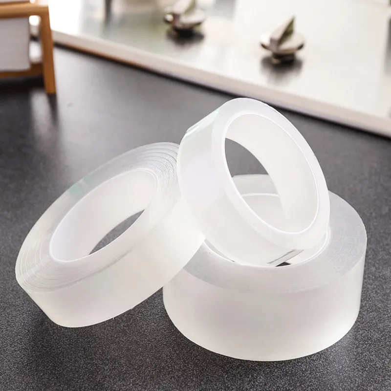 1M/3M/5M Double Sided Tape Extra Strong Decorative Adhesive Tape Thickened Transparent Waterproof Tape Glue for Home