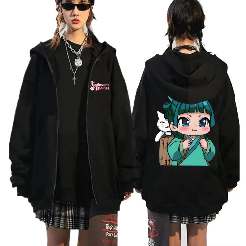 New Unisex Autumn And Winter Coat Anime The Apothecary Diaries Print Zipper Hoodie Anime MAOMAO Casual Zip Long Sleeve Tops