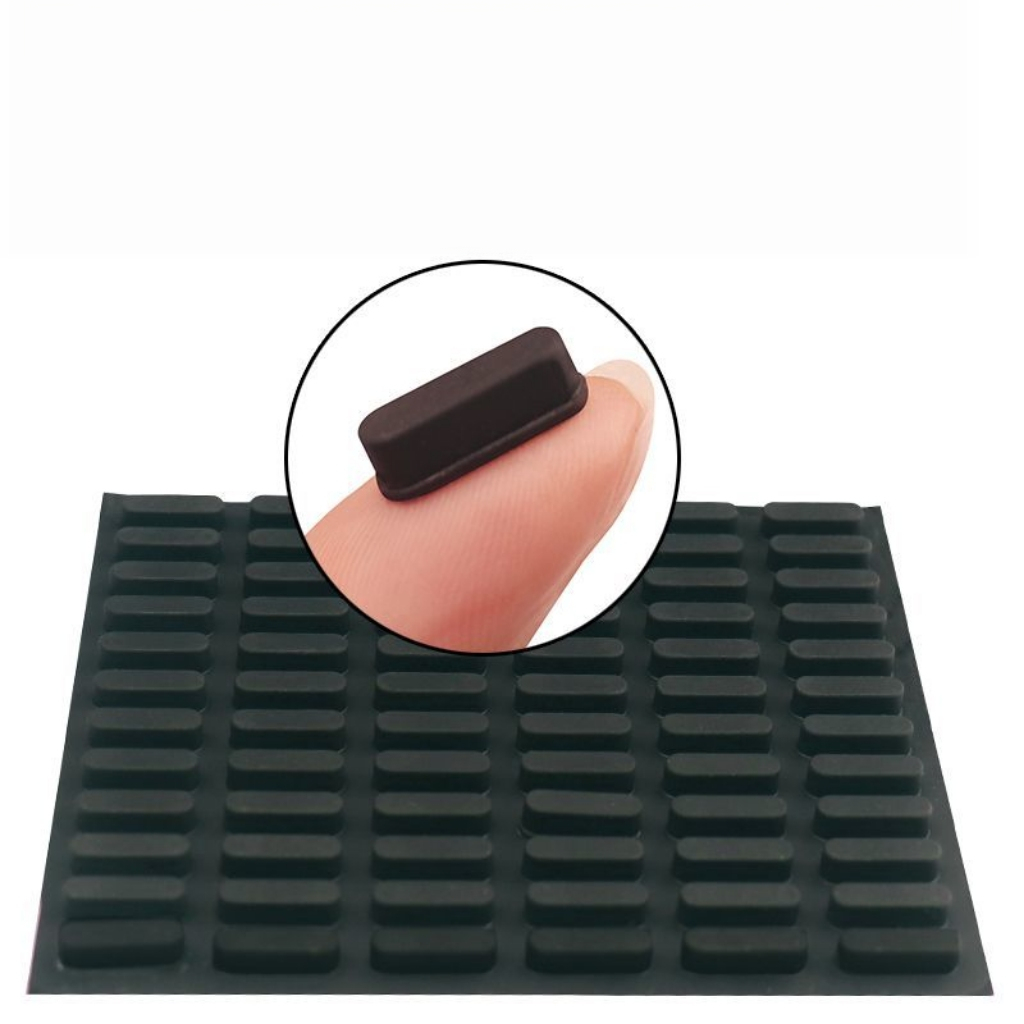 12 Peças Almofadas De Pés Retangulares De Borracha Preta 13x4x4mm Para Base De Laptop Almofada De Resfriamento , Móveis