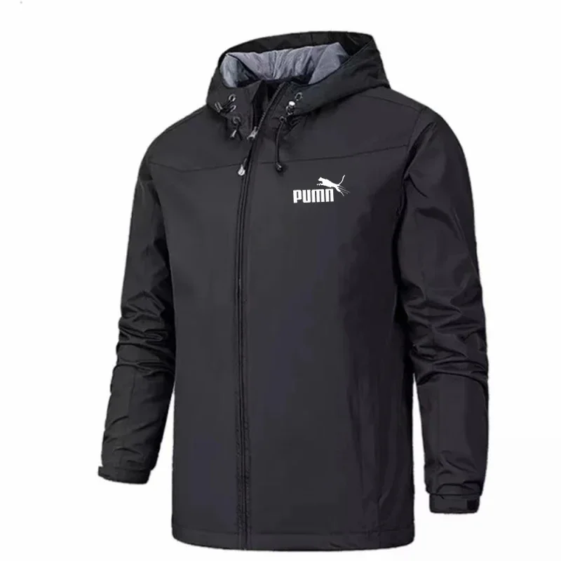 Men's Hooded Waterproof Jacket Windproof Lightweight Outdoor Camping Hiking Mountaineering Sports Coat