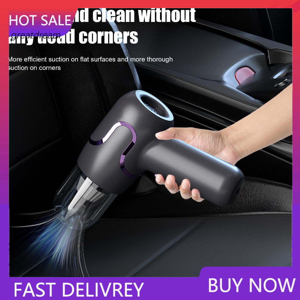 Cordless Car Vacuum Portable Handheld Cleaner Air Duster High Power Rechargeable with Multiple Nozzles for Home Office