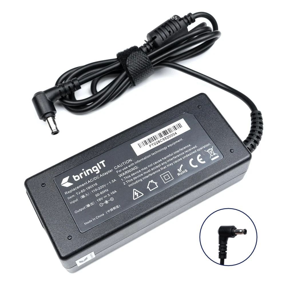 Fonte para Notebook compatível com Samsung Rv Series RV415-CD3BR 19V 3.16A 60W