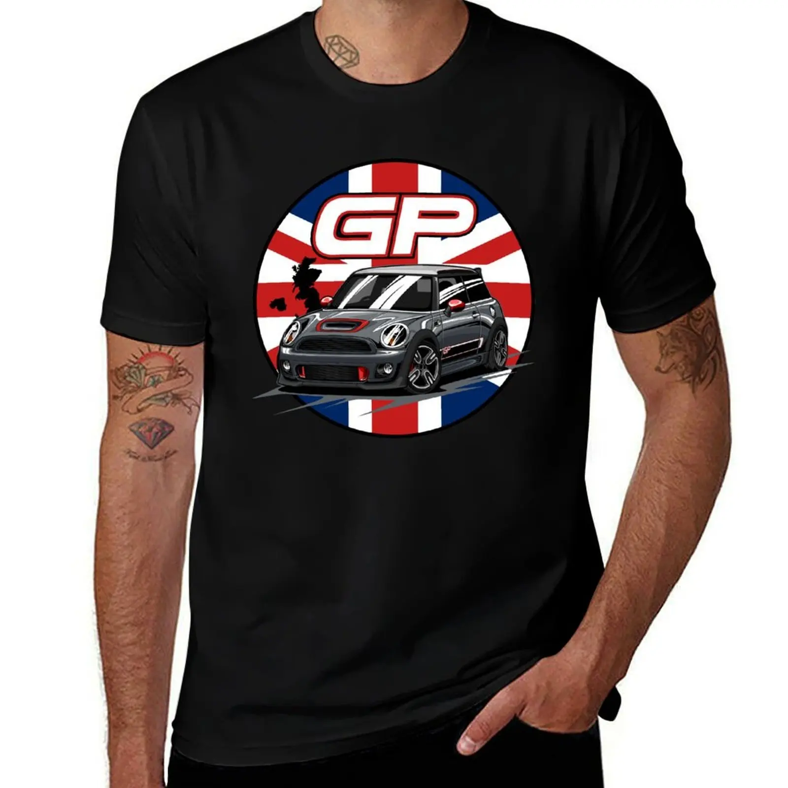 British Car Mini Cooper JCW GP T-Shirt Big and Tall Solid Color T-Shirt