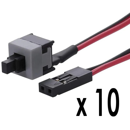 Kit c/ 10 Botão Power de Gabinete On Off Liga desliga