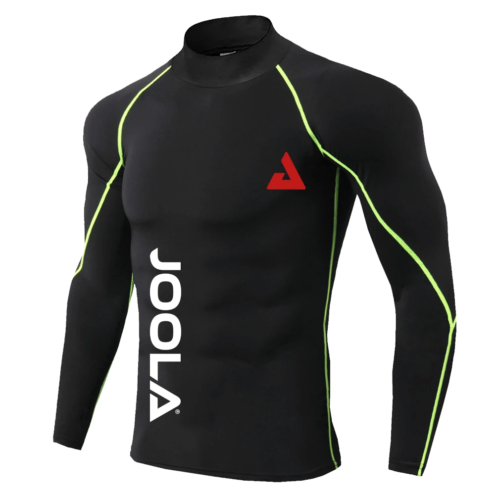 JOOLA Men's High Neck Fitness Shirt, Long Compression Jacket, Spring/Summer Running Tight Fitness Base Shirt, Top