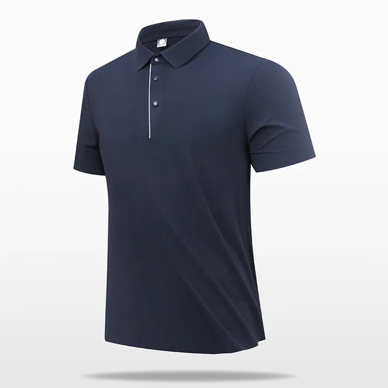 Polo Shirt Collar Premium Men's Seamless Ice T Lapel Loose Printed Top Short Sleeve
