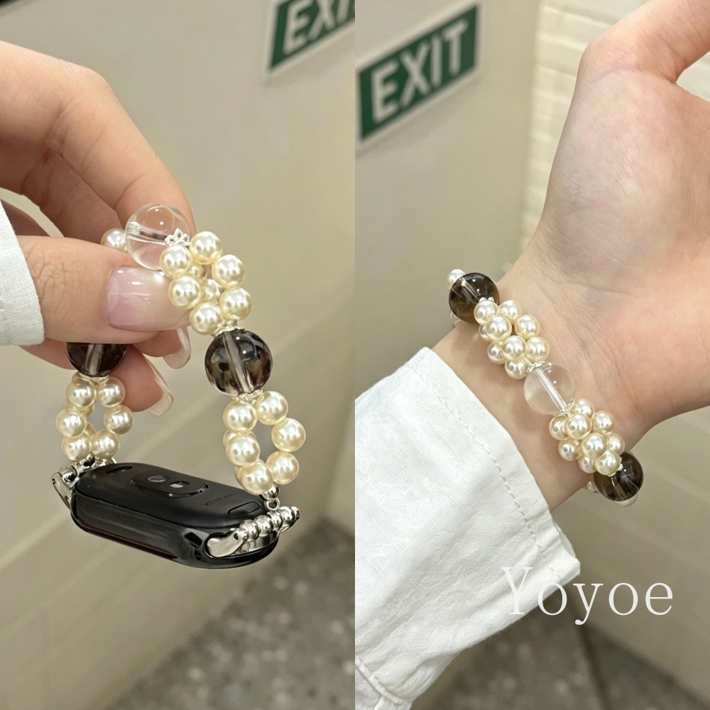 Contas De Cristal Pérola Adequadas Para Huawei Watch Fit3 Fit4 5 pro Pulseiras E Band 11 10 9 8 NFC Artesanais