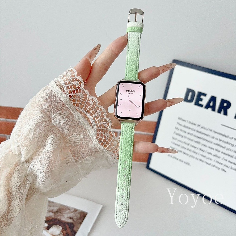 Pulseira De Couro Gradiente Para Huawei Band 11 Pro 10 9 8 Acessórios Substituição Watch Fit5 Fit3 Fit4
