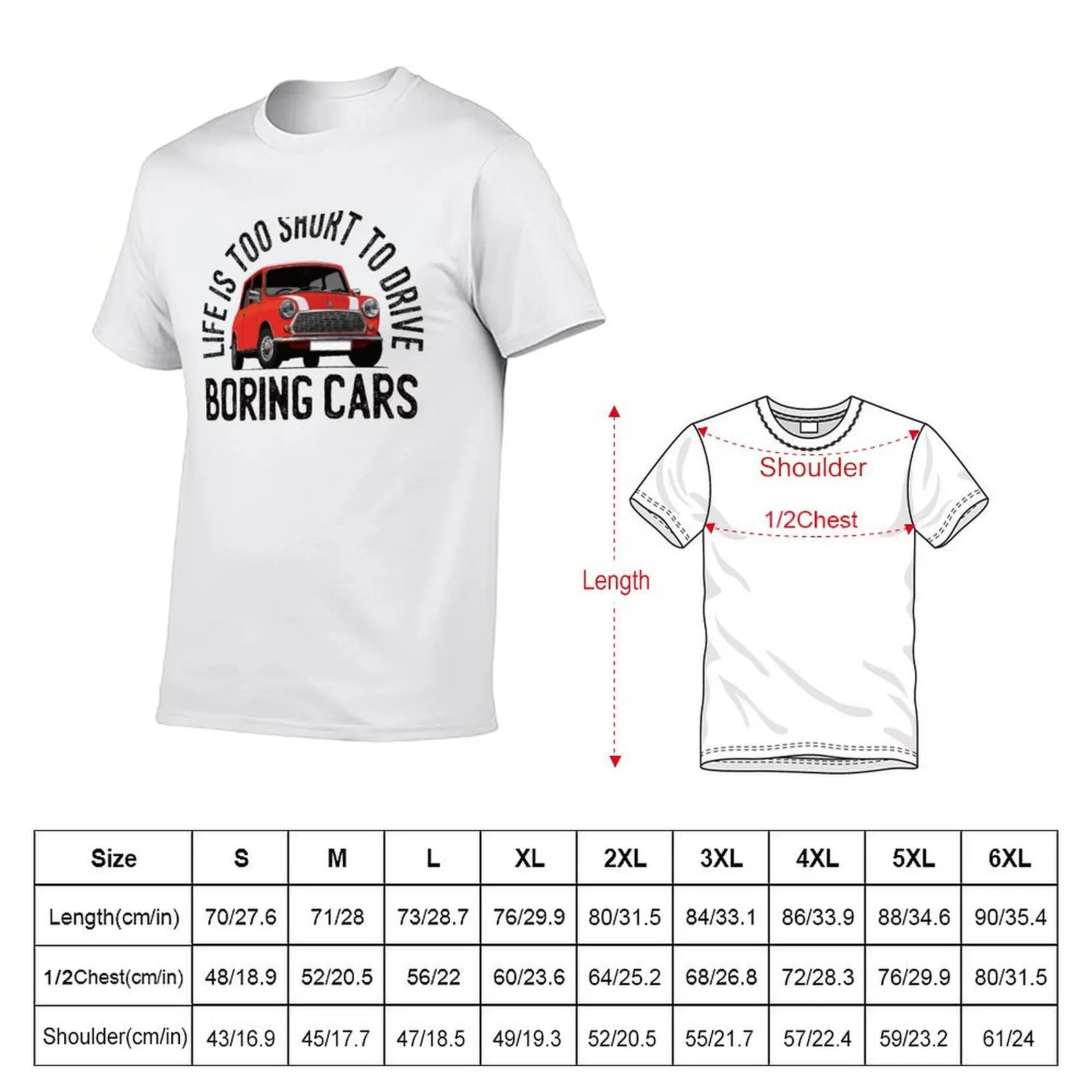 Life is too short to drive boring cars - Red Austin Morris Mini T-Shirt man t shirt summer t shirt man casual T-Shirt