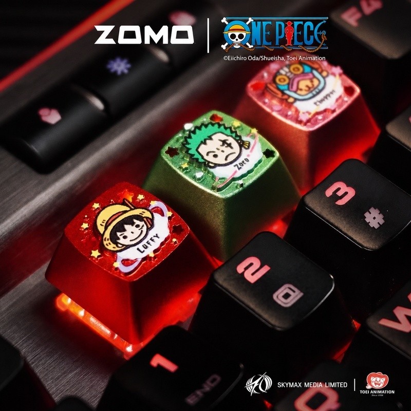 ZOMO ONE PIECE Oficial Licenciado Metal Artisan Keycap Luffy Zoro Chopper CNC Alumínio