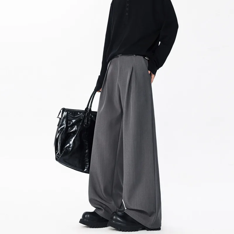 Oversized Black Suit Pants Men Fashion Society Mens Dress Pants Korean Loose Wide Leg Pants Mens Office Formal Trousers M-3XL