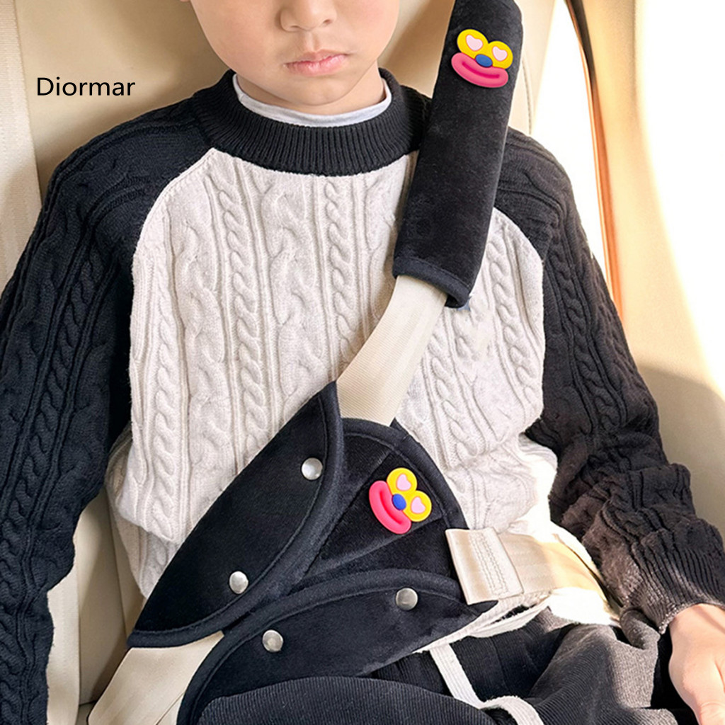 Car Accessory Seat Belt Shoulder Pad 1 or 2 Pcs Cartoon Covers for Kids Universal Fit Pads Machine Washable Easy to Inst