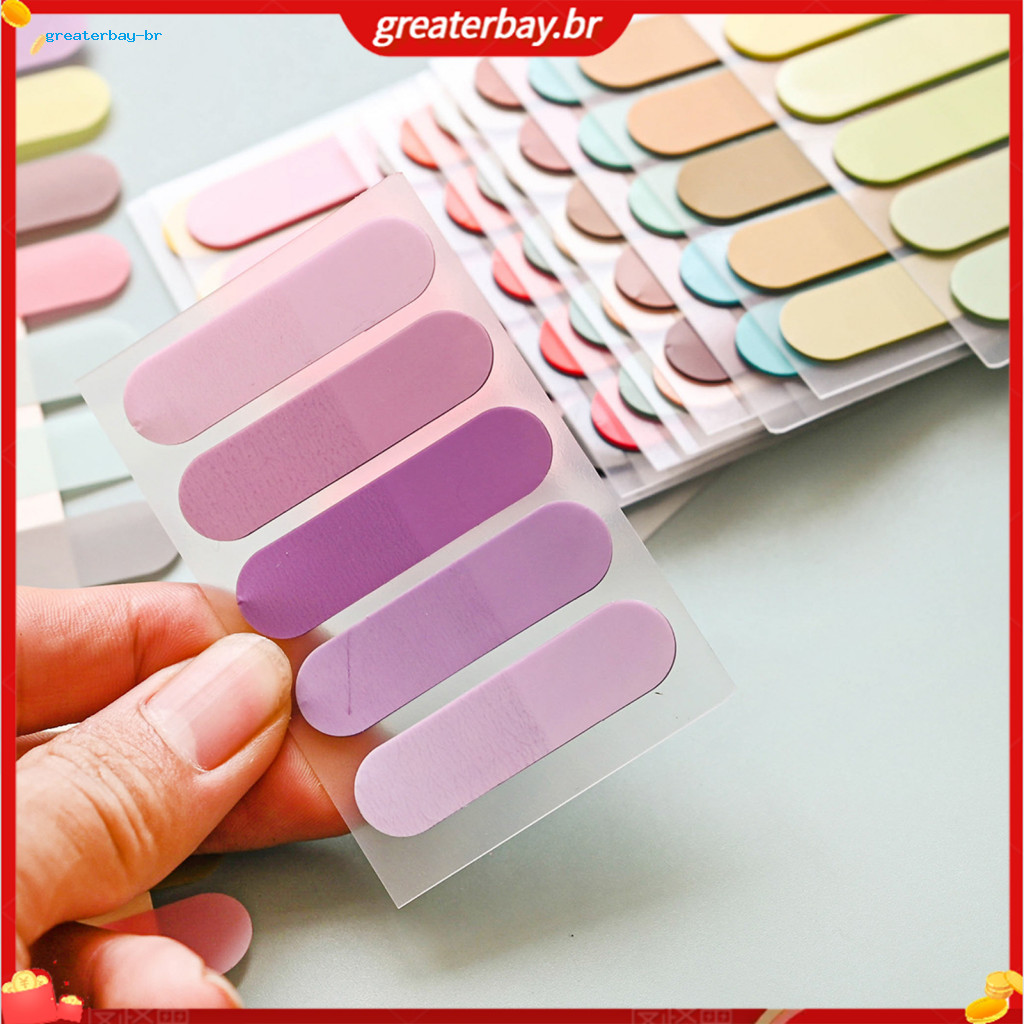 2 Pack Translucent Index Tabs Durable Pet Self-adhesive Stickers with Corners Gradient Colors for Easy Organization and