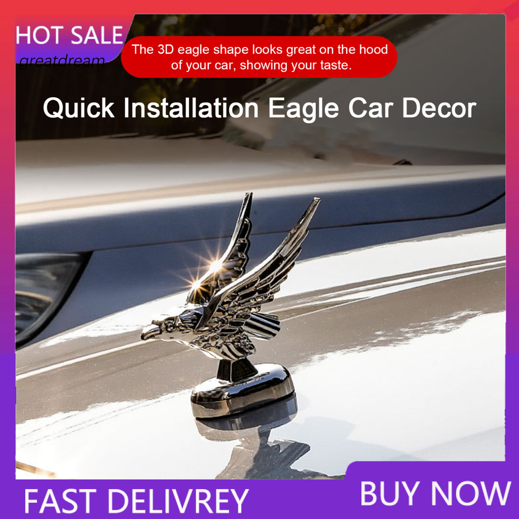 Eagle Truck Hood Decoration 3d Car Ornament Self-adhesive Universal Auto Front Emblem for Cars Durable Accessories for S