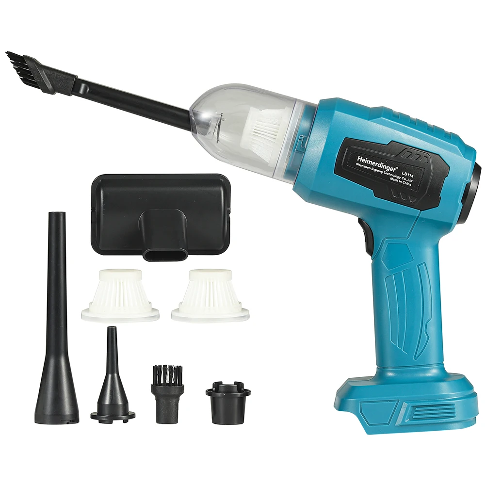 18V Handheld Car Vacuum Cleaner, 12000PA SUCTION & BLOWER 2-IN-1 Portable Vacuum Cleaner with Multi-Nozzles for Car, Pet, Home