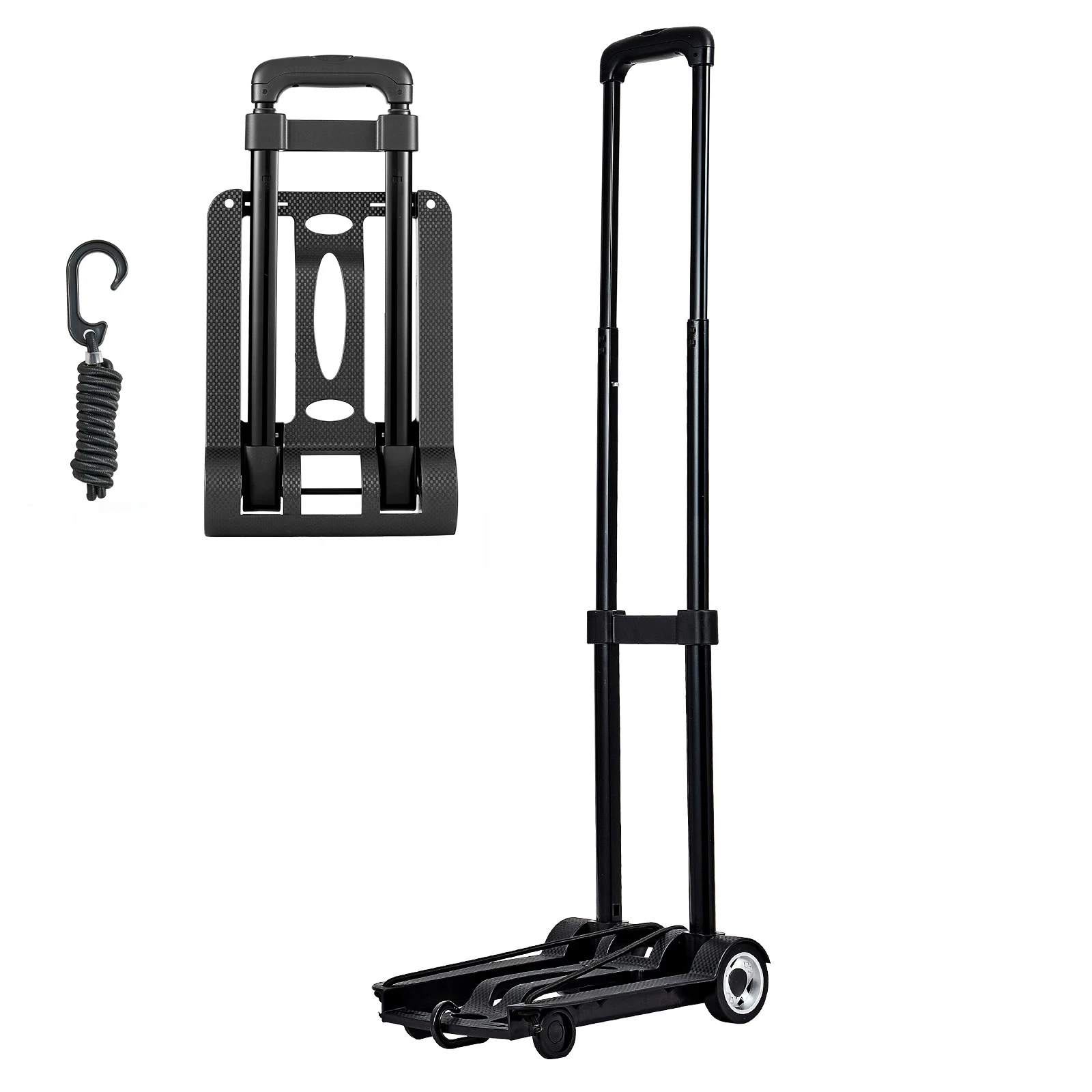 SucceBuy 110Lbs Folding Hand Truck Collapsible Luggage Cart with 2 Wheels Utility Platform Dolly for Furniture Luggage Moving
