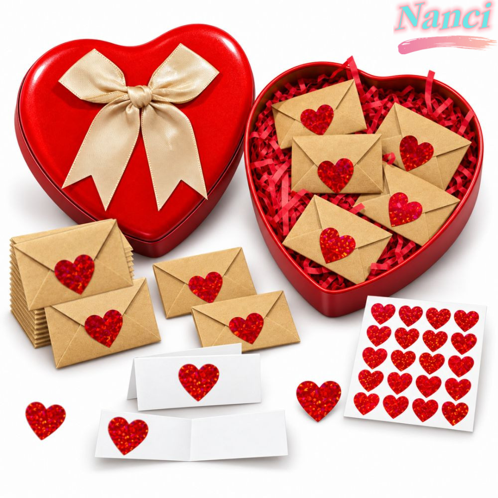NANCI Conjunto De Envelopes De Letras De Amor , 60 Peças , Cartões Pré-Gravados , Mini Em Branco , Caixa De Notas DIY El