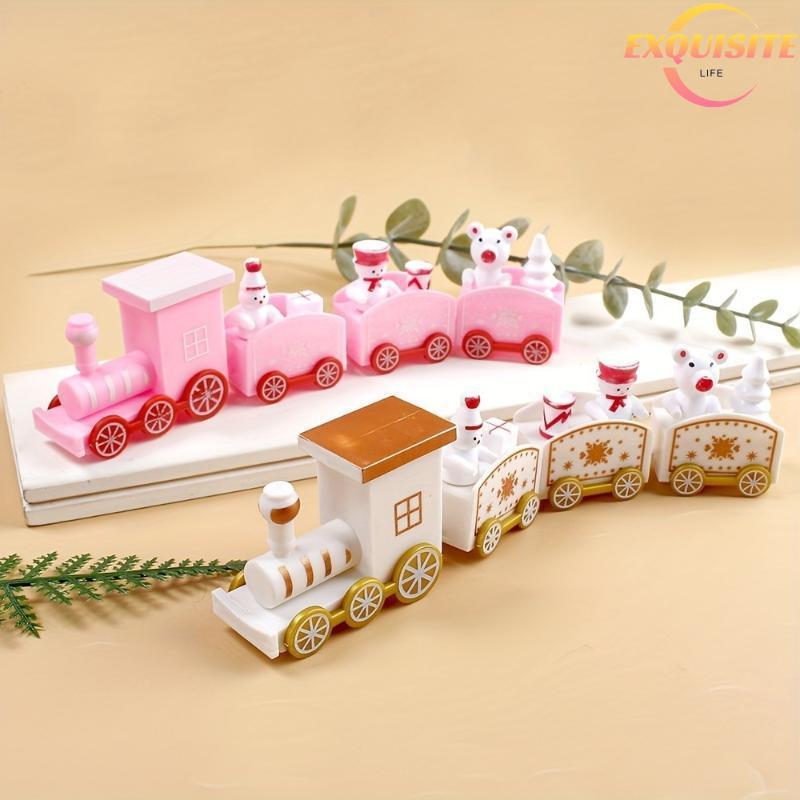 [EL-t] Mini Trem De Natal Com Estatuetas De Urso De Boneco De Neve Padrões De Floco Para Decoração De Mesa De Férias Pre