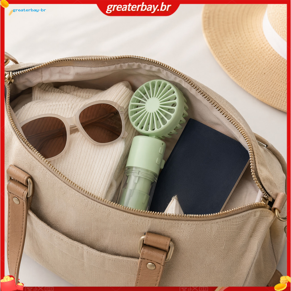 Portable Rechargeable Handheld Misting Fan 4-speed Personal Mini with Water Spray Compact Summer for Travel Home Office