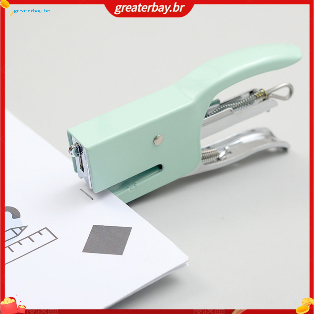 Mini Handheld Stapler Ergonomic Curved Design Compact Metal Macaron Colors Portable and Durable for Document Organizatio