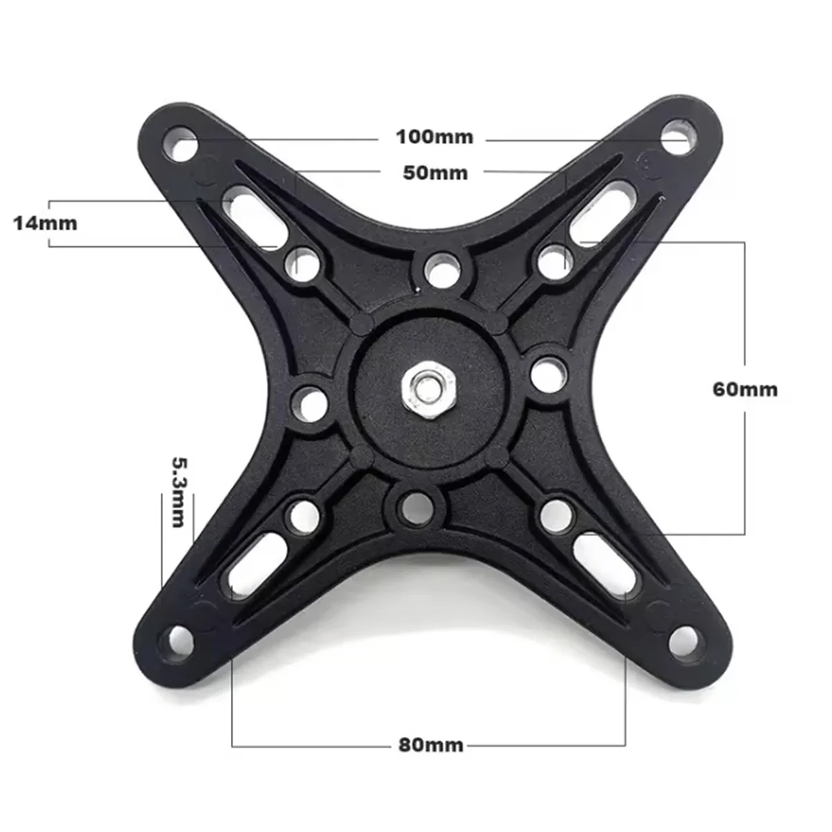 AA25 Portable Monitor Mounting Adapter Bracket Plate with 1.5inch Ball Head to 100x100mm 75x75mm, Wall Arm Mount Universal