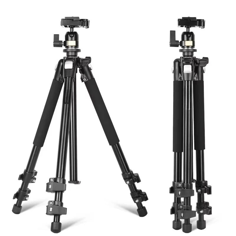 Aluminum Portable Professional Video Camera Tripod Folded 590mm Digital DSLR Travel Photographic Camera Tripod Stand for Hiking