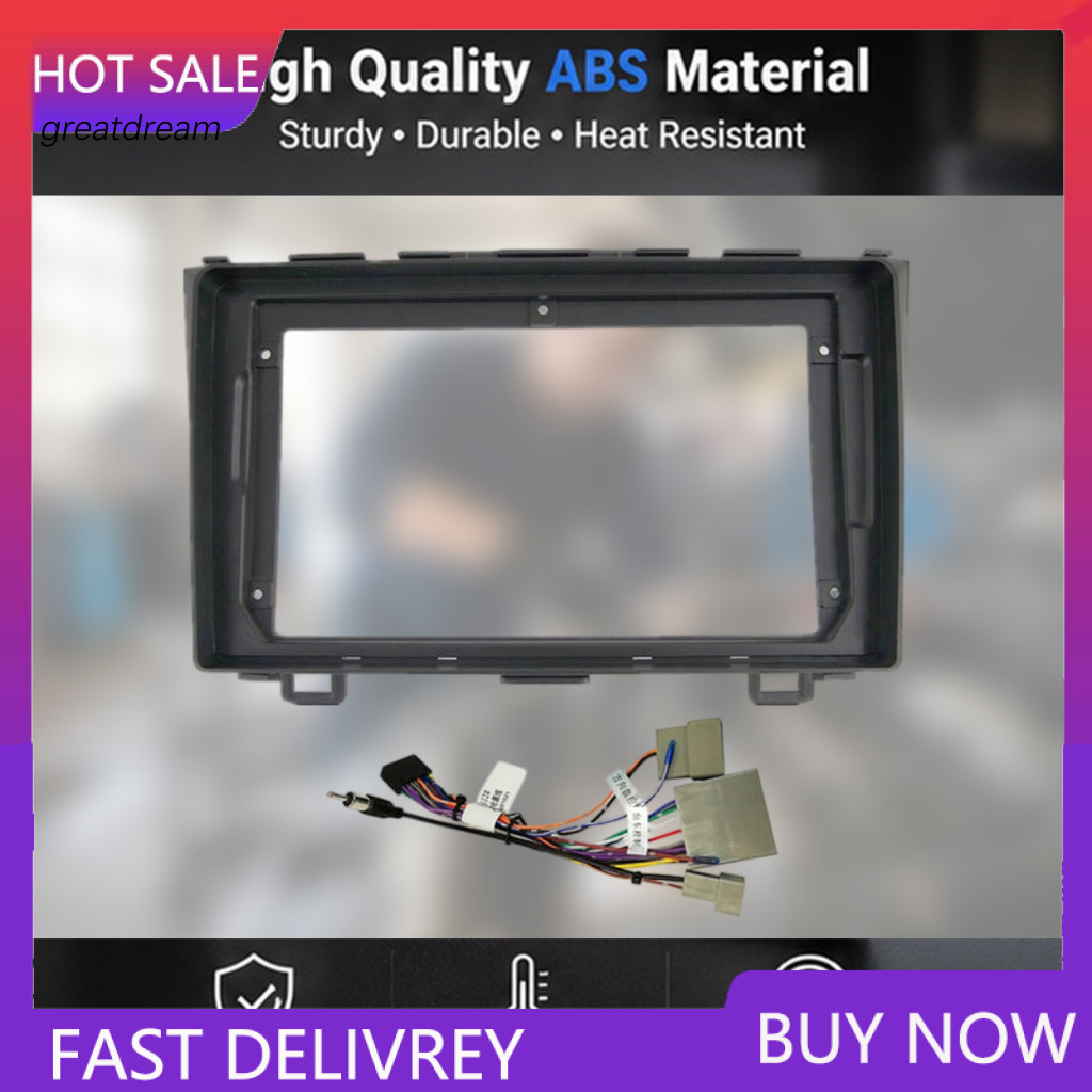 Abs Plastic Dash Adapter Car Radio Kit 9 Inch Android Navigation Touchscreen for Honda Cr-v 2008-2011 Stereo Mounting Be