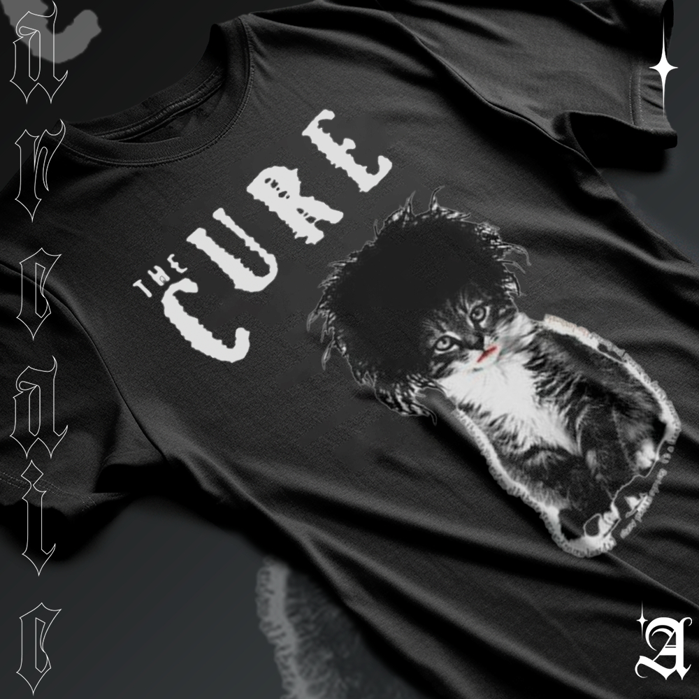 Camiseta Basica Algodao The Cure Robert Sm Cat Moon Night Rock N Roll Album Marca Tee Unissex
