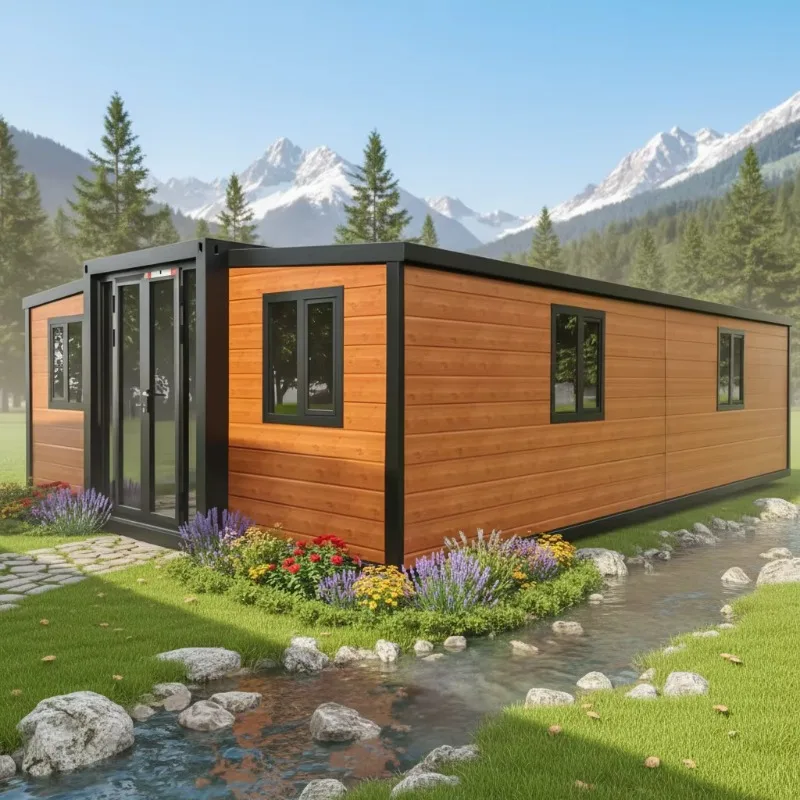 Ready to Move Midcentury Modern Prefab Folding Mobile Portable Home for Sale Insulated Foldable Container House Home Bar Villa
