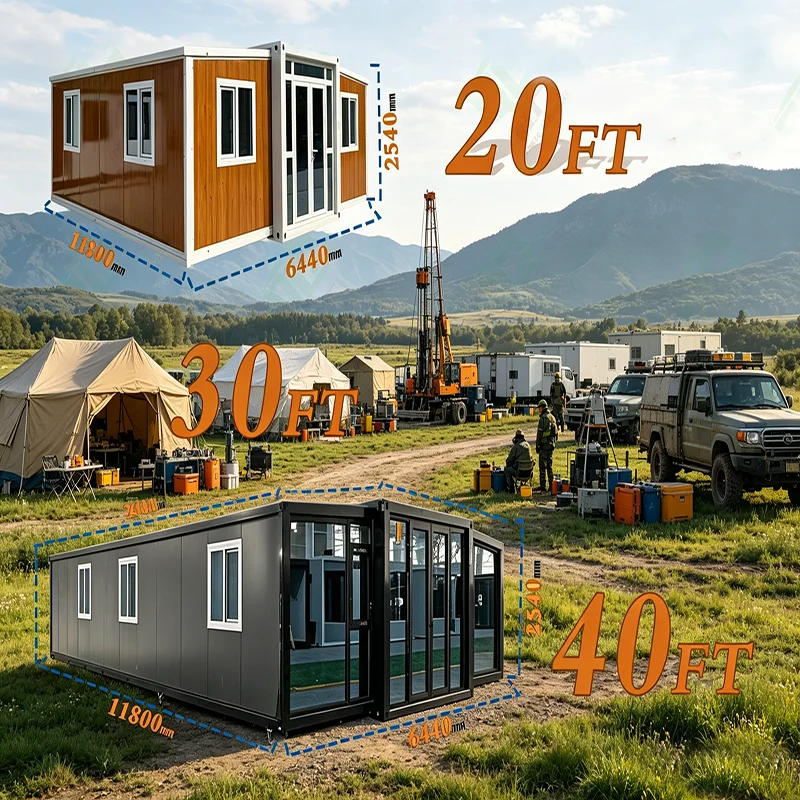Customized Australia Standard 2/3 Bedrooms 20ft 40ft Foldable Folding Prefab Home Expandable Container House for Sale