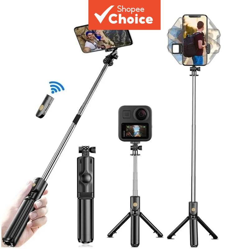 Roreta Suporte Tripé Wireless para Celular com Bastão de Selfie e Luz, Controle Bluetooth, Extensível para iPhone,